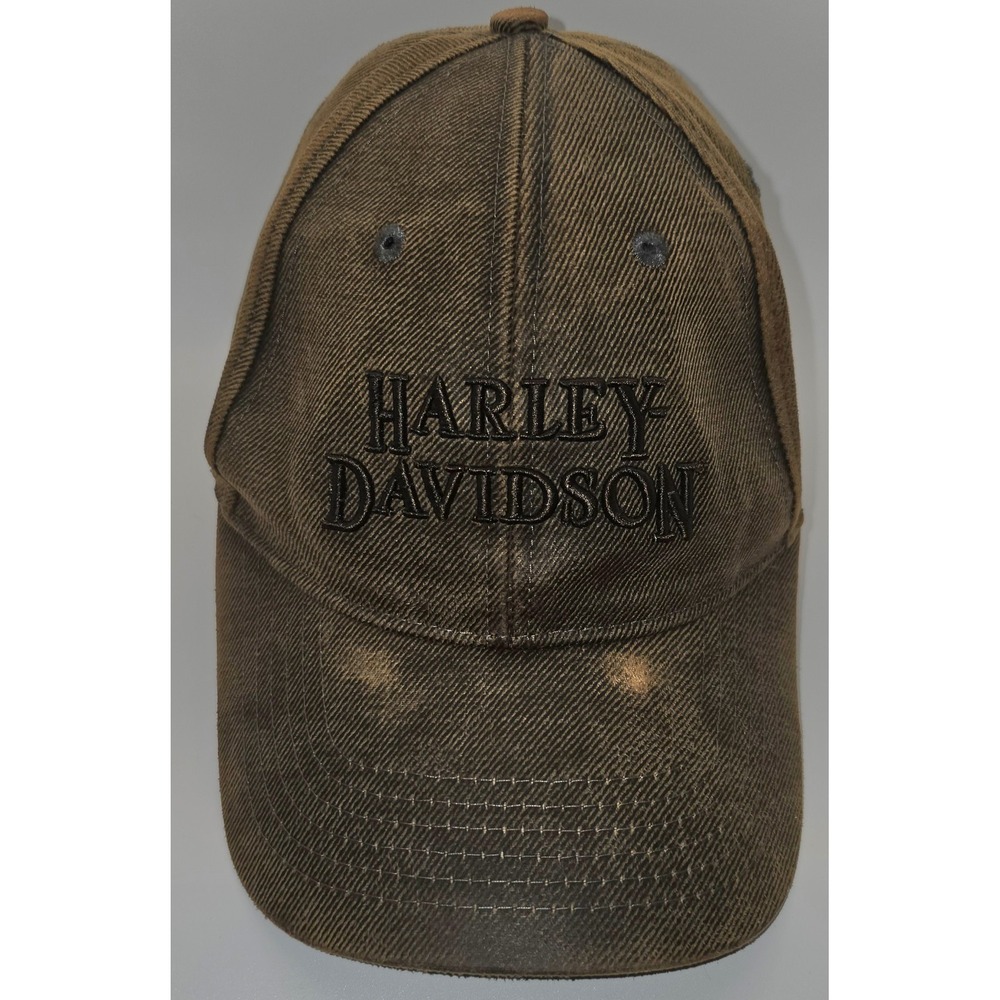HARLEY DAVIDSON Distressed Brown Hat Adjustable St Petersburg FL Florida -3186